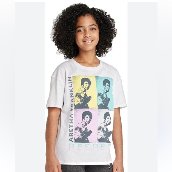Aretha Franklin Graphic T-Shirt Girls Size 10/12 - Picture 1 of 5